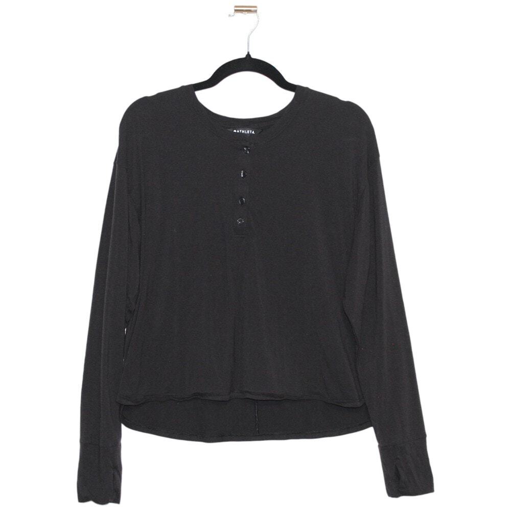 Athleta Canyon Henley Top Black Size Large